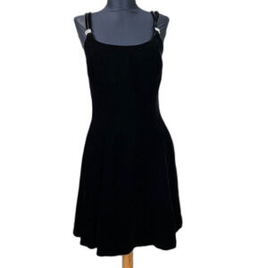 Rimini Velvet Fit Flair Dress Black 90s Y2k Women’s 4 Fairy Grunge Gothic